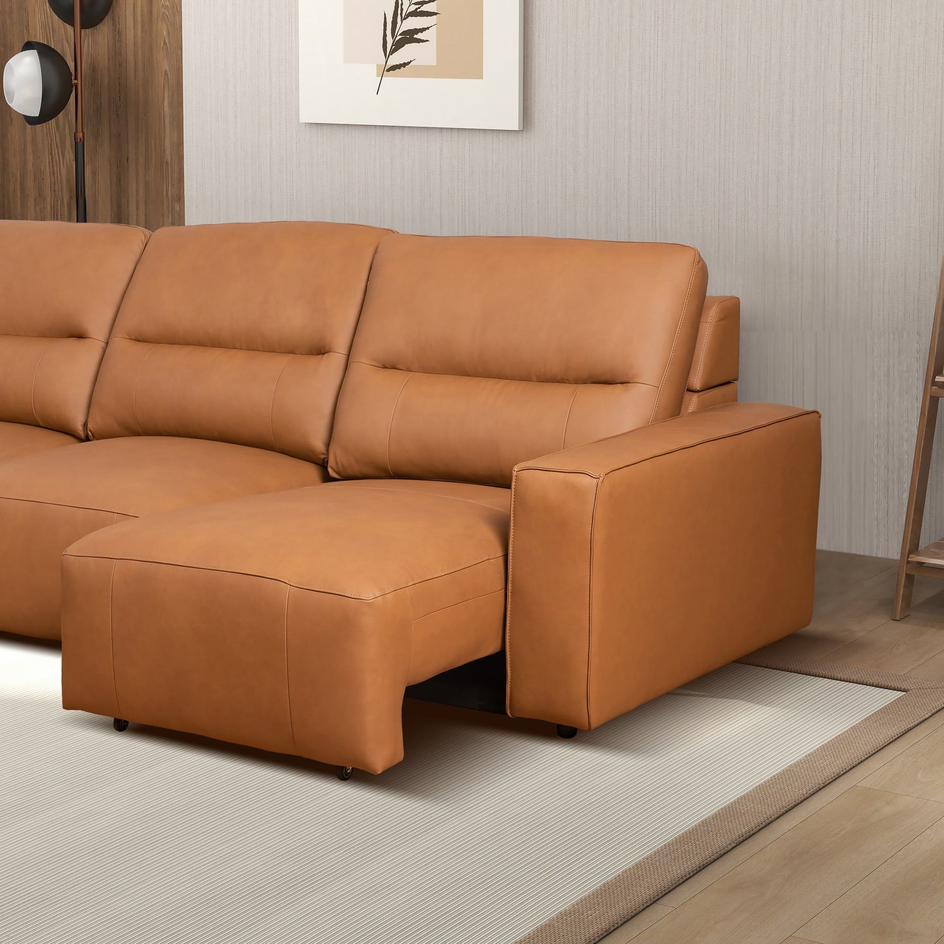 Grant - Triple Power Convertible Sofa - Cognac Ashcroft Furniture