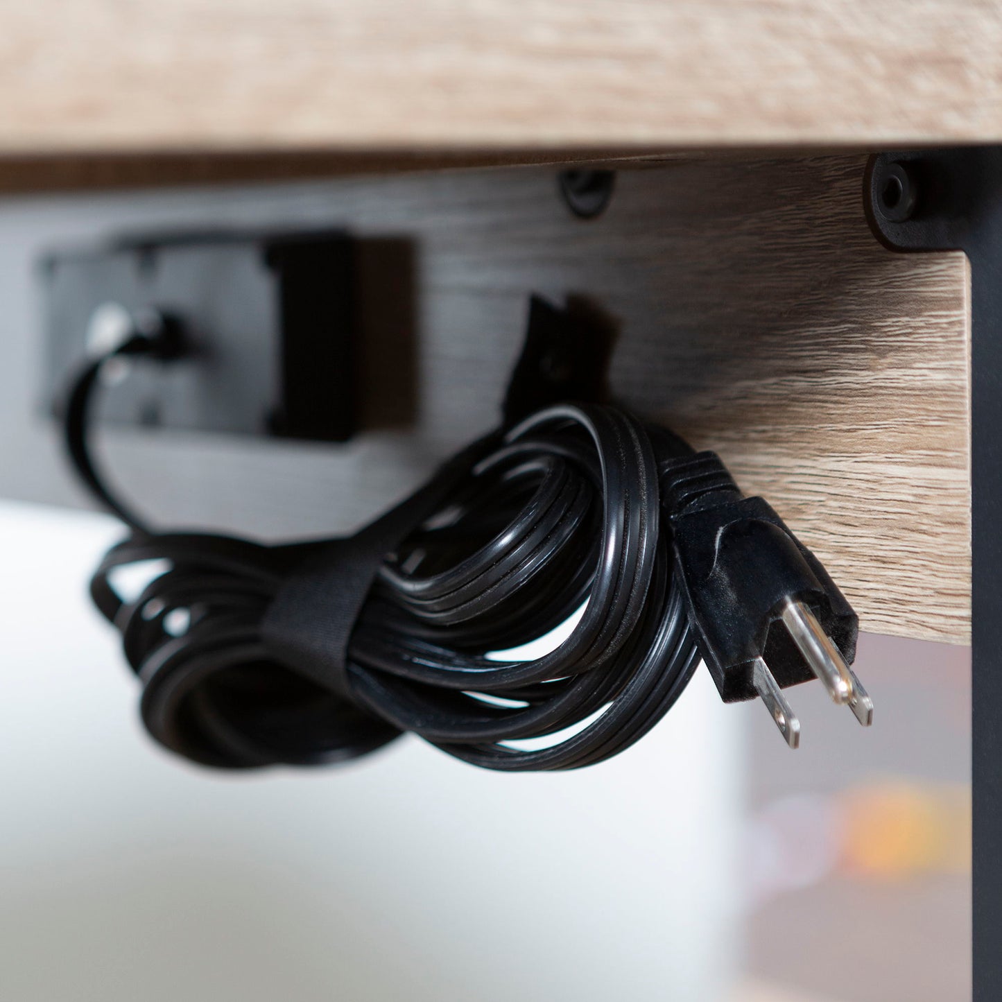 Modern Computer Desk With USB Ports - Driftwood Walker Edison