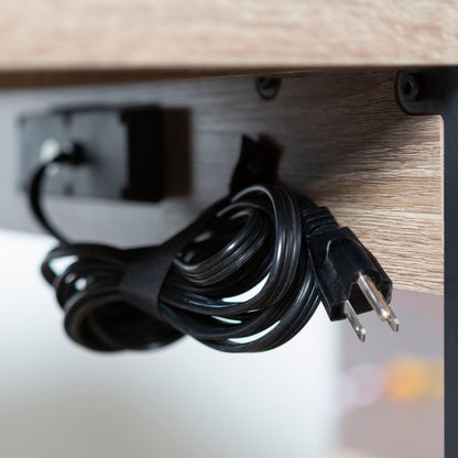 Modern Computer Desk With USB Ports - Driftwood Walker Edison