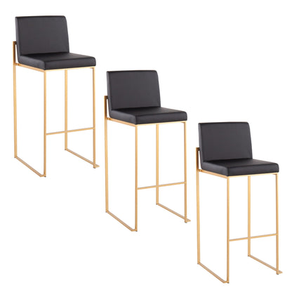 Fuji - Contemporary Design High Back Barstool (Set of 2) Lumi Source