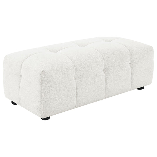 Sooke - Rectangular Ottoman - Off White Furniture Max