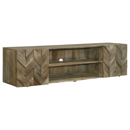 Keese - 2 Door Wood TV Stand Media Console - Mango Brown