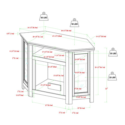 Classic Glass Door Fireplace TV Stand For Tvs Up To 55" Walker Edison