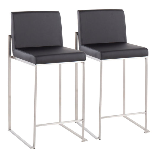 Fuji - Contemporary High Back Counter Stool, Functional Design Lumi Source