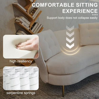 Loveseat Sofa, Upholstered Couch With Metal Legs