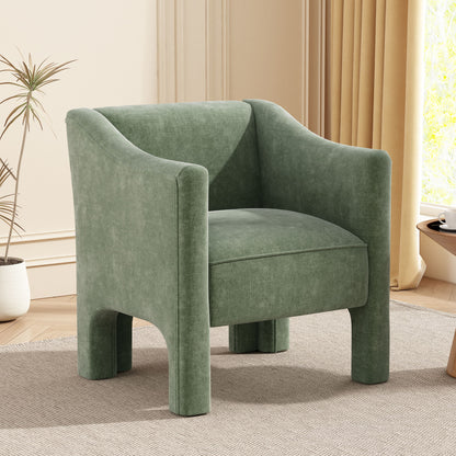Barrel Accent Chair With Enclosed Arms Noble House