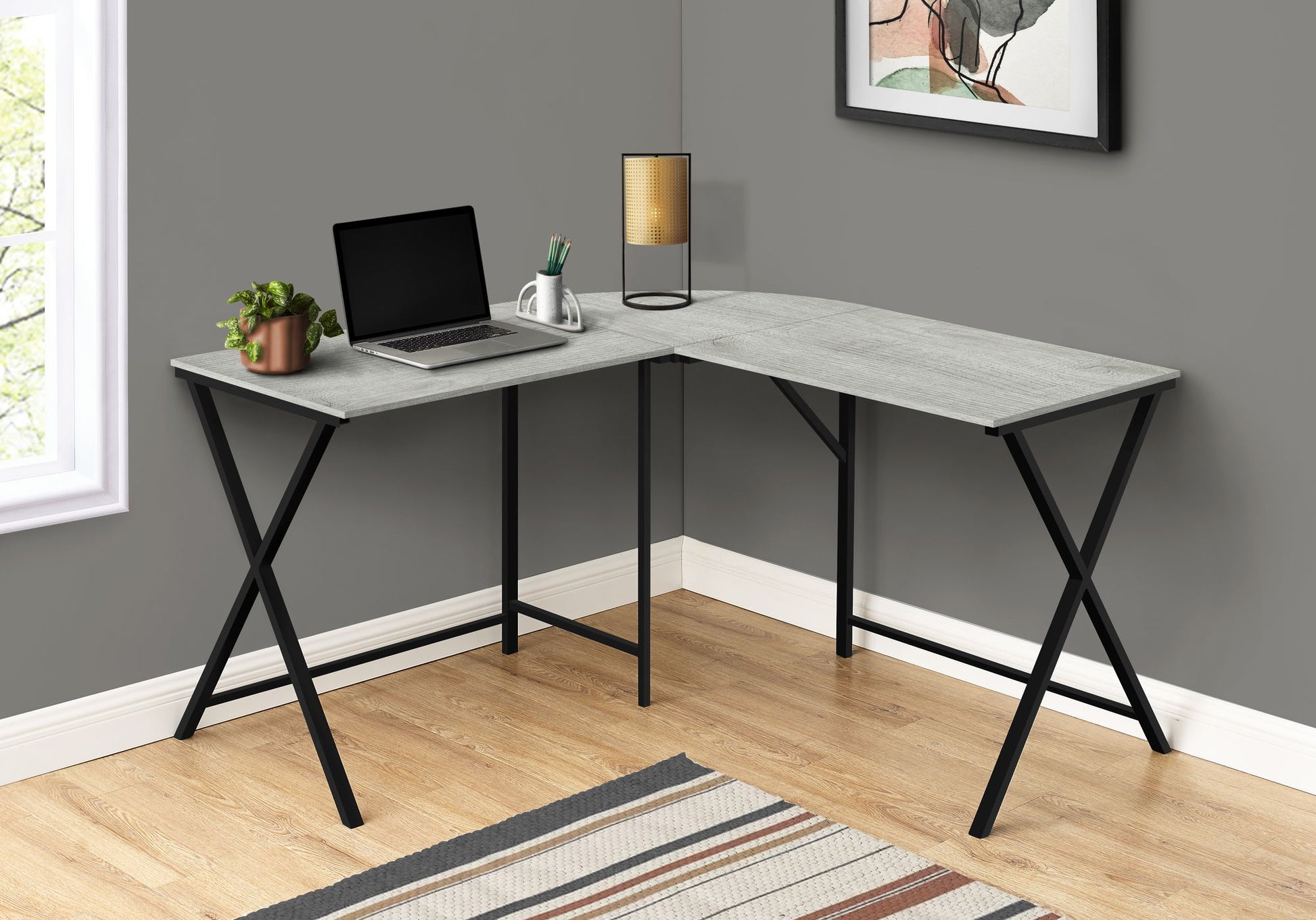 Computer Desk, Home Office, Corner, L Shape, Laptop, Contemporary / Modern 8th Street