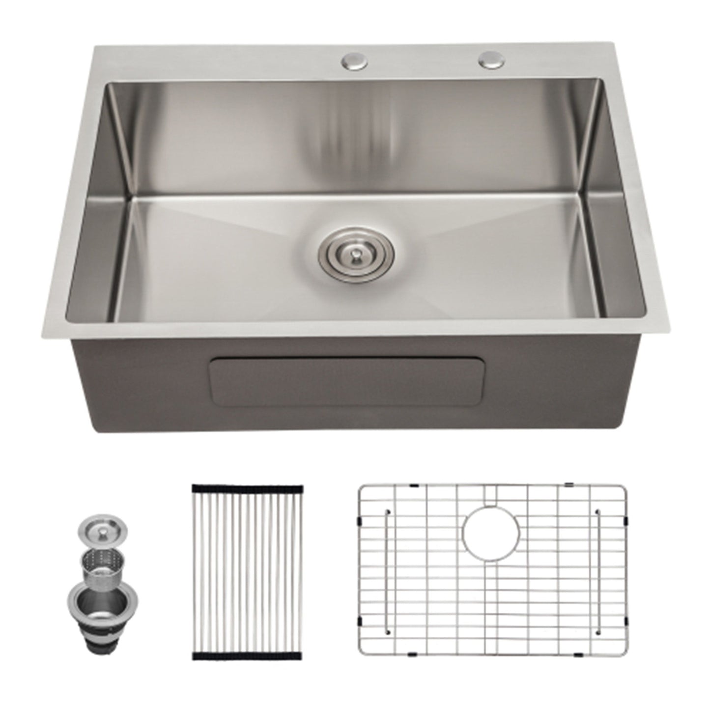 Drop In Kitchen Sink, 16 Gauge Stainless Steel, Single Bowl, Topmount Basin Daily Nest