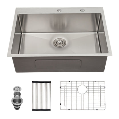 Drop In Kitchen Sink, 16 Gauge Stainless Steel, Single Bowl, Topmount Basin Daily Nest