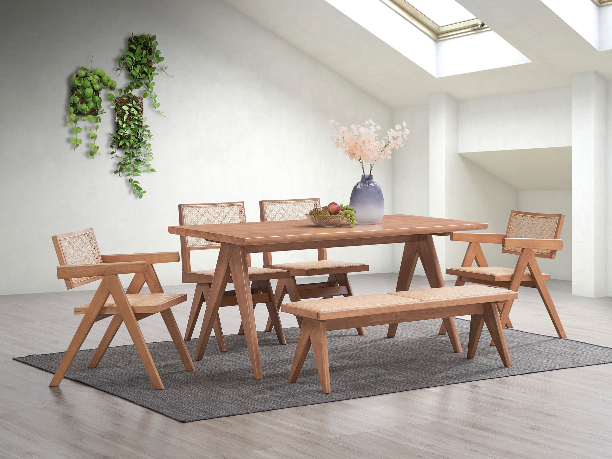 Valentina - 6 Piece Patio Furniture Set - Rattan / Natural Acme