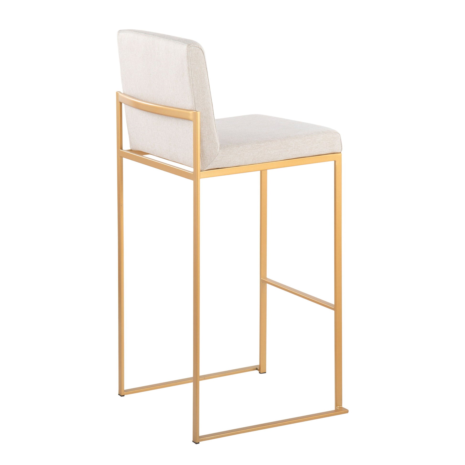 Fuji - Contemporary Design High Back Barstool (Set of 2) Lumi Source