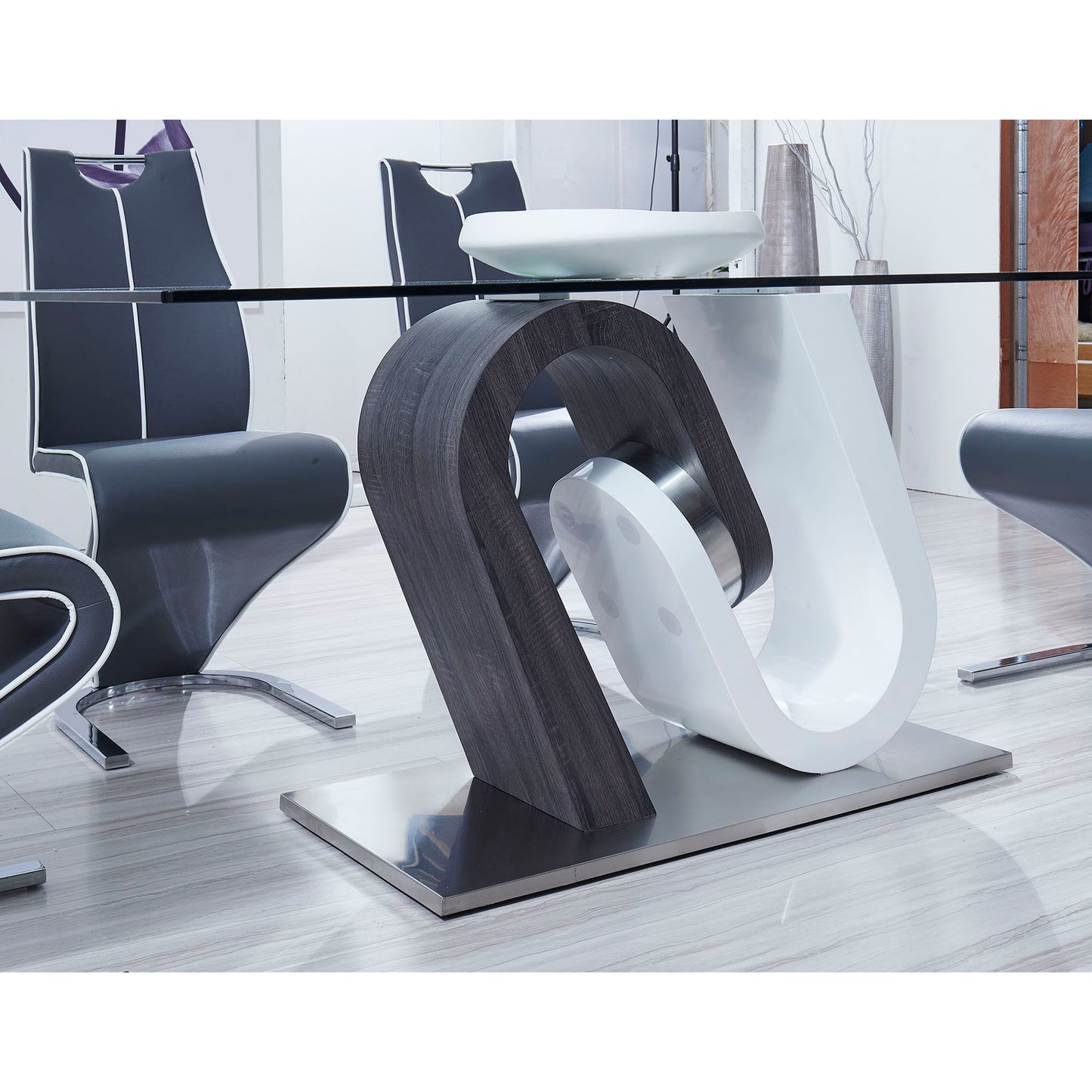 Anne - Dining Table - White / Gray Global Furniture USA