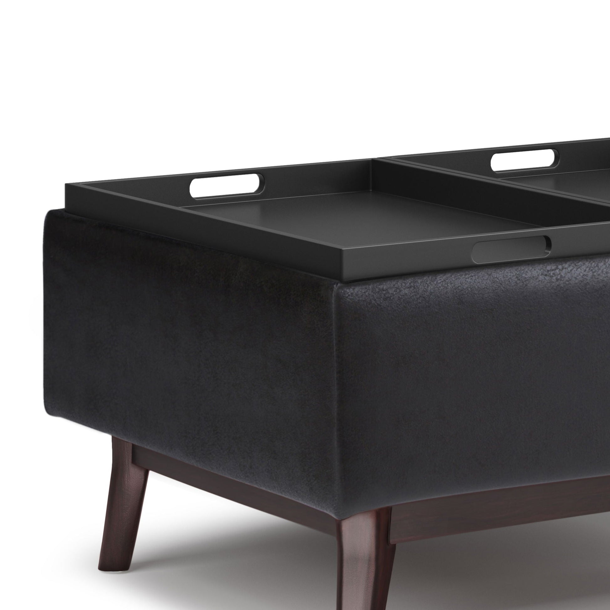 Owen - Tray Top Small Coffee Table Upholstered Storage Ottoman Simpli-Home