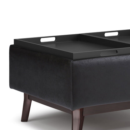 Owen - Tray Top Small Coffee Table Upholstered Storage Ottoman Simpli-Home