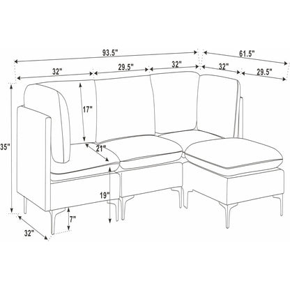 Upholstered Modular Sectional & Tall Legs Home Essentials