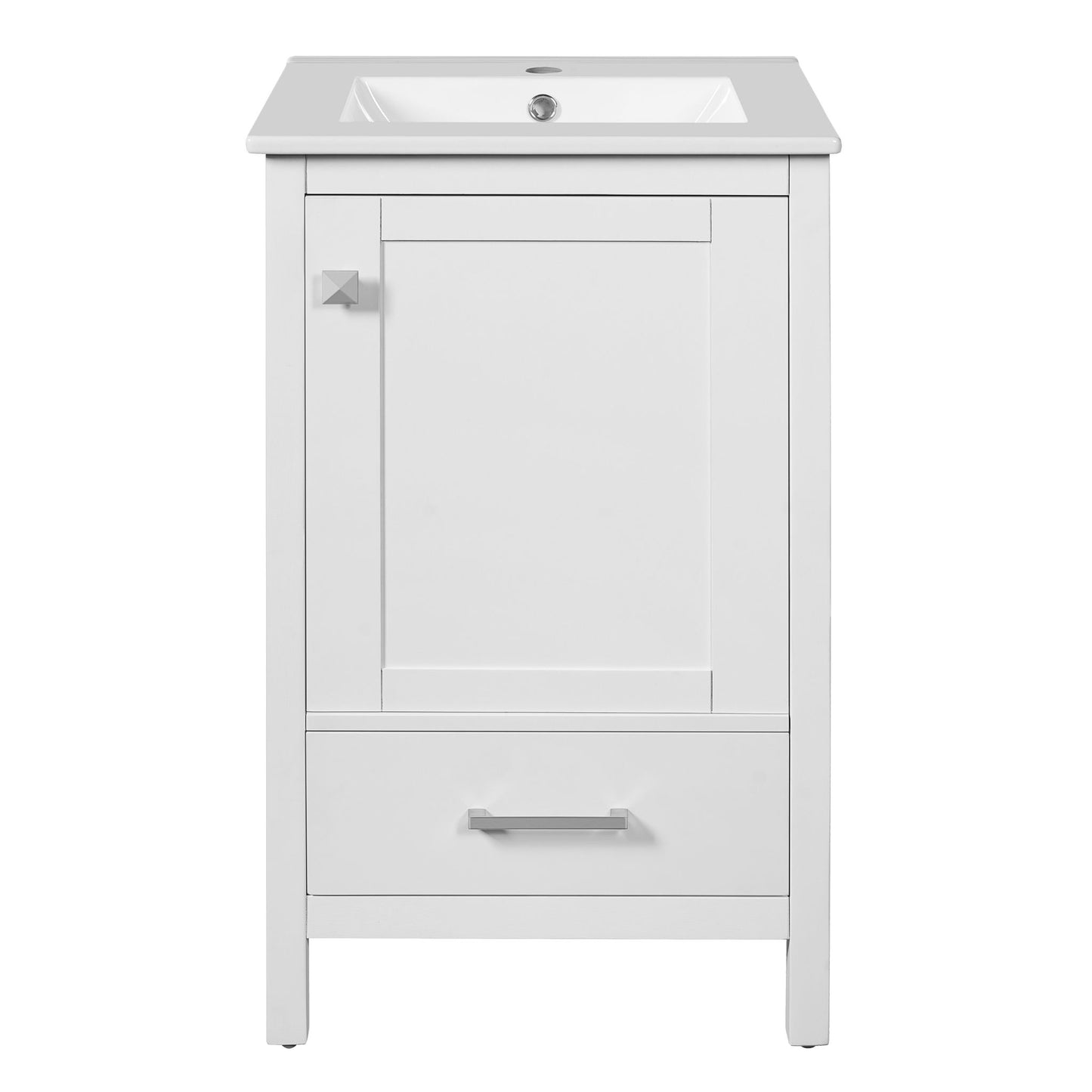 Bathroom Vanity With Ceramic Sink, Soft Close Drawers, Door Organizer, Divider Drawer, Adjustable Foot Pads Hearth and Haven