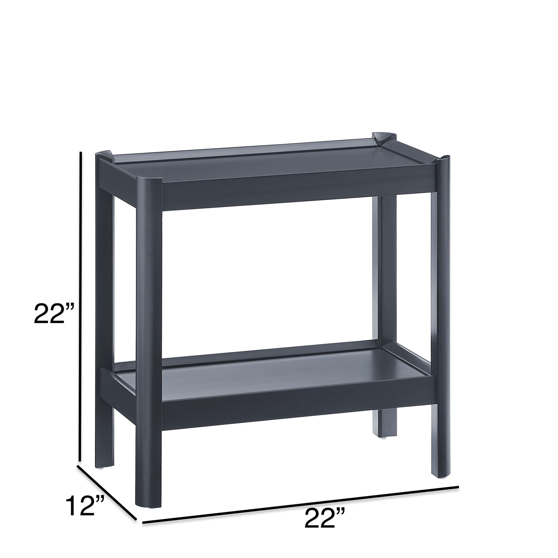 Yonda - Nightstand With 2 Shelves, Poplar And Construction, Design For Bedroom Storage - Black Home Essentials