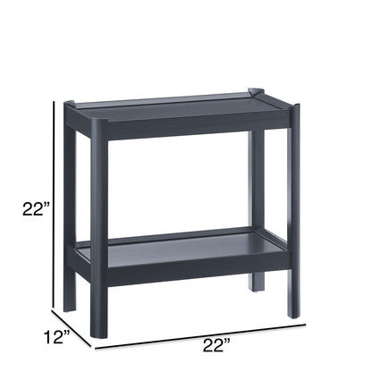 Yonda - Nightstand With 2 Shelves, Poplar And Construction, Design For Bedroom Storage - Black Home Essentials