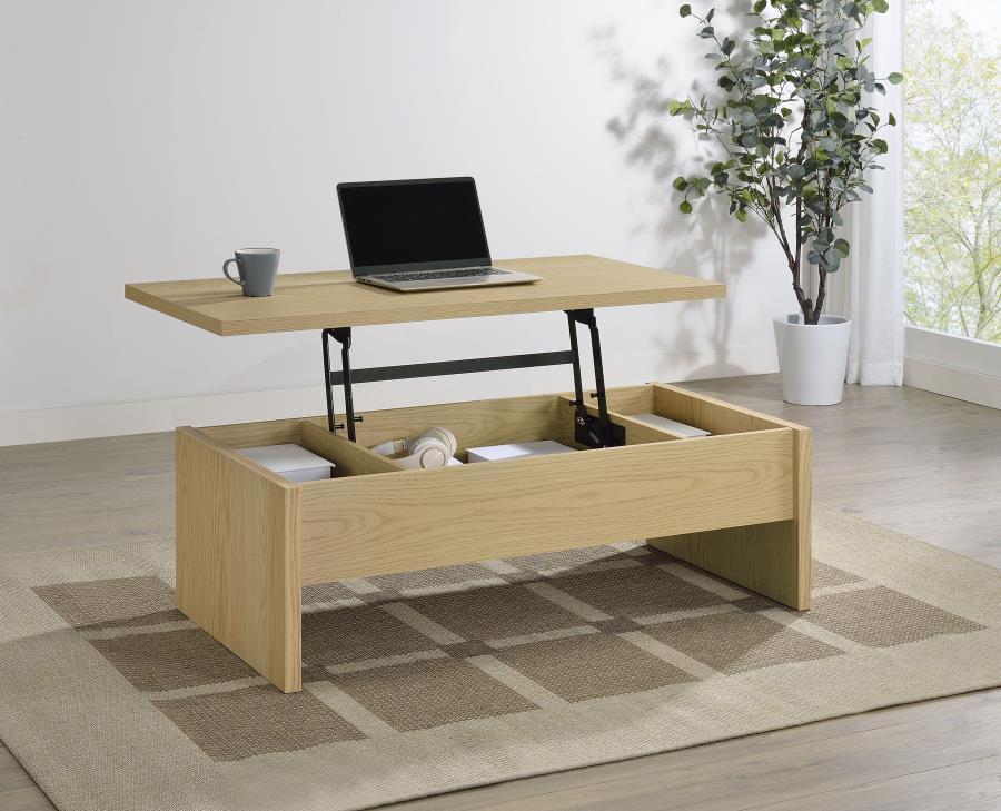 Canoga - Engineered Wood Lift Top Coffee Table - Light Oak Coaster Fine Furniture
