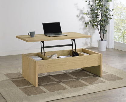 Canoga - Engineered Wood Lift Top Coffee Table - Light Oak Coaster Fine Furniture