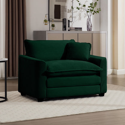 Modern Classic Fabric Single Chair Deep Seat Sofa With Pillow Home Essentials