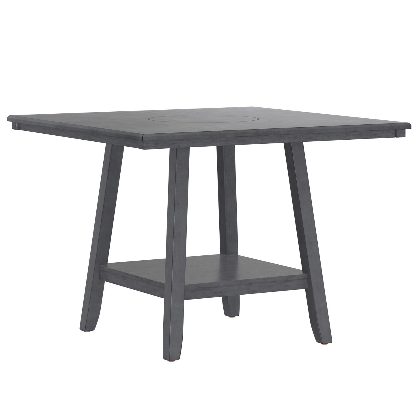 Counter Height Dining Table With Tapered Base And Lazy Susan - Gray Home Essentials