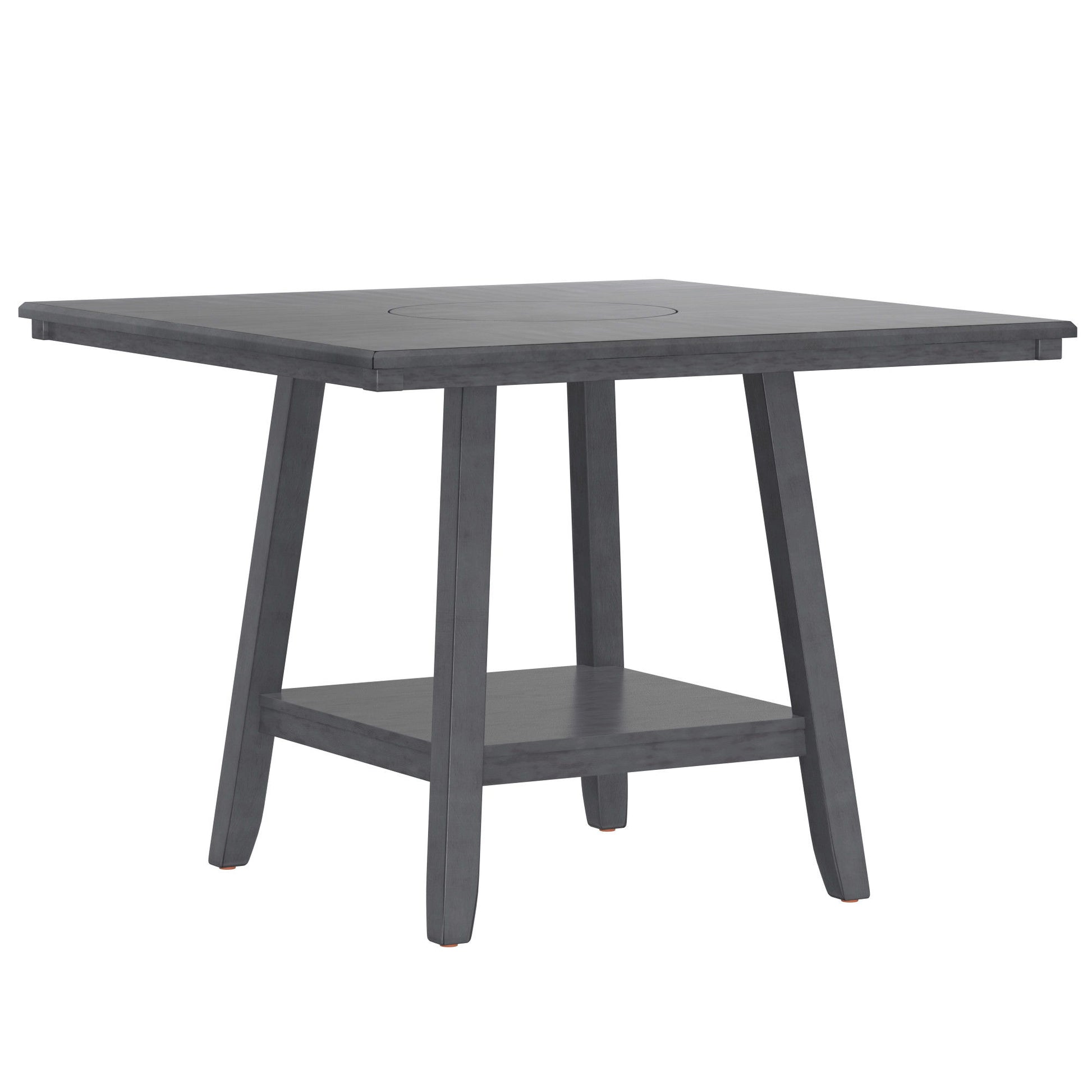 Counter Height Dining Table With Tapered Base And Lazy Susan - Gray Home Essentials