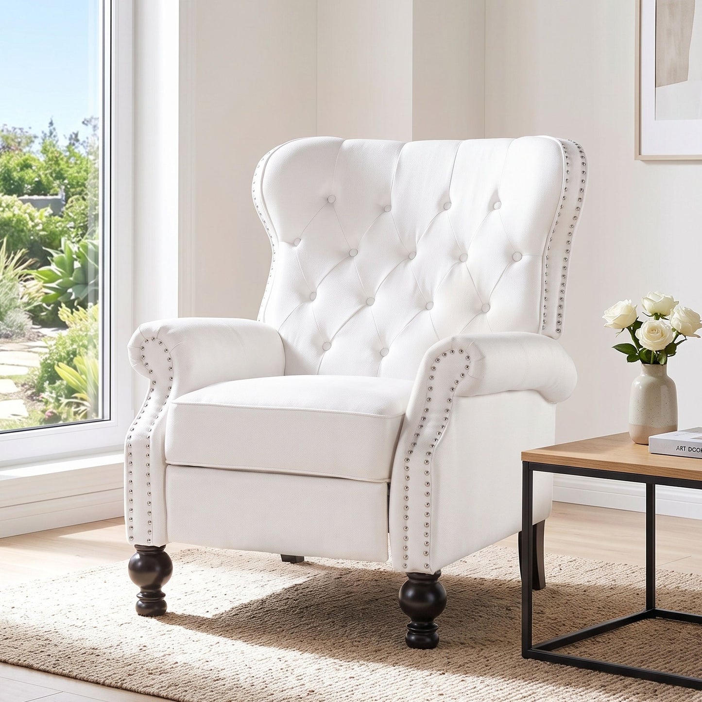Modern Manual Push Back Recliner Chair Noble House