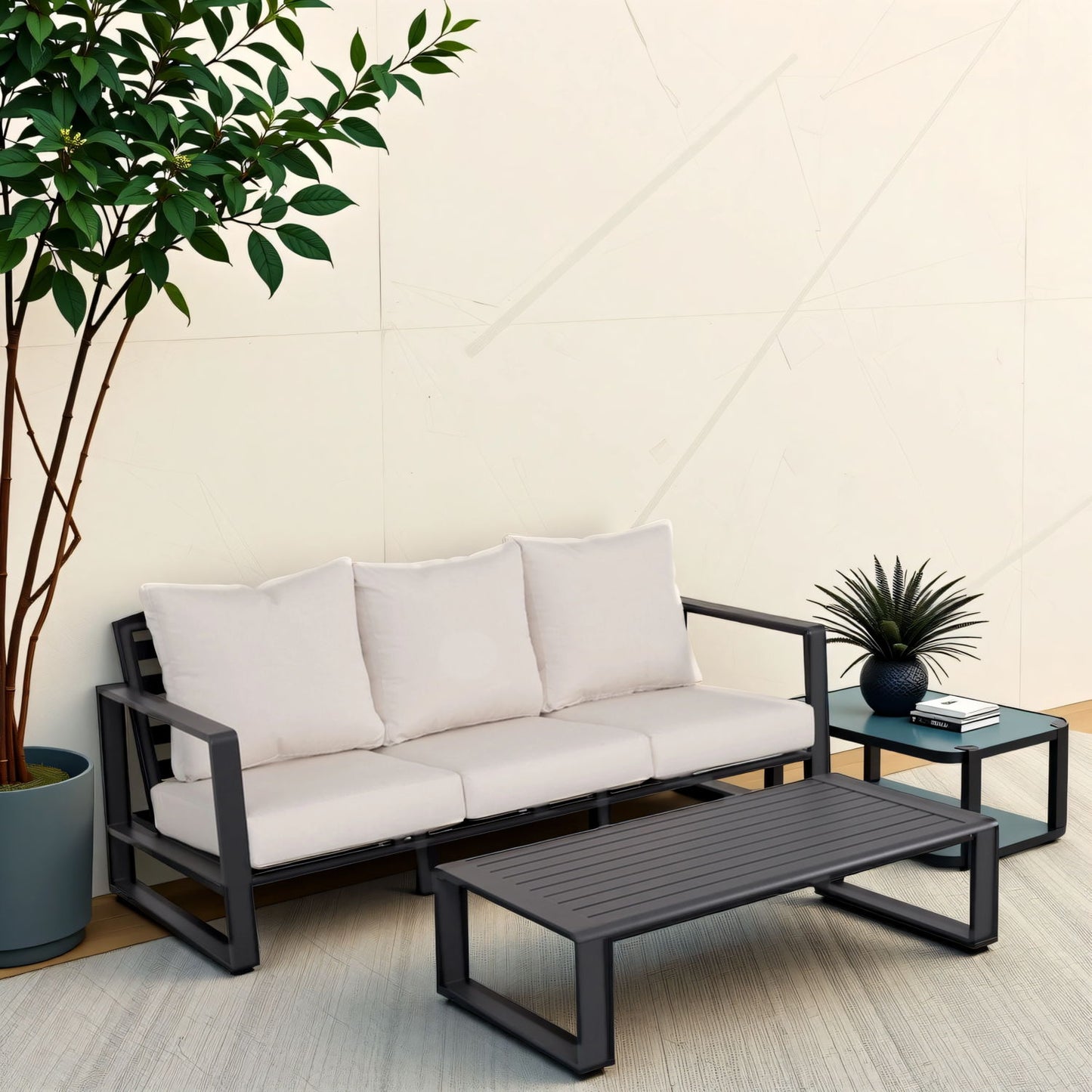 Sofa With Rectangular Coffee Table LSI Patio Furniture
