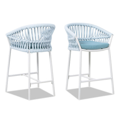 Maiden - Patio Counter Stool Sunproof Olefin (Set of 2) Jennifer Taylor Home