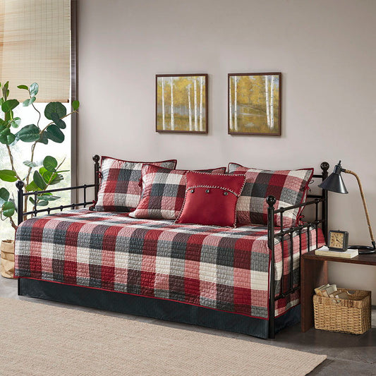 Ridge - Twin Reversible Daybed Cover (Set of 6) - Red Madison Park