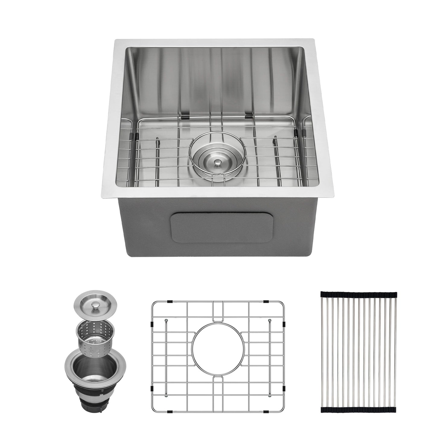 Modern Undermount Stainless Steel Kitchen Sink 16 Gauge, Deep Single Bowl Daily Nest
