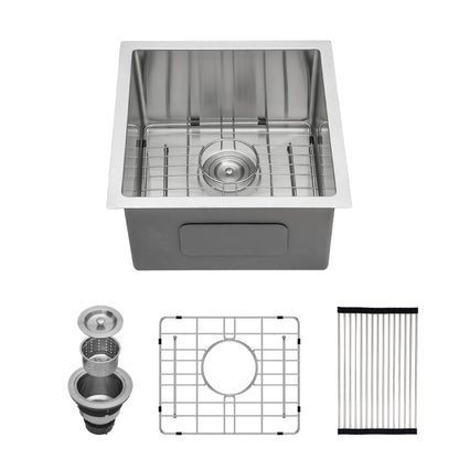 Modern Undermount Stainless Steel Kitchen Sink 16 Gauge, Deep Single Bowl Daily Nest