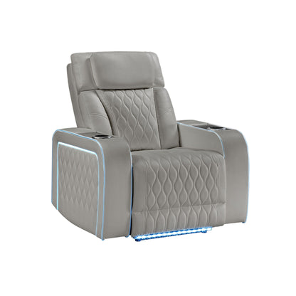 Electra - Power Recliner With Power Headrest, Massage, LED Lighting And USB Control Matrix Furniture Group