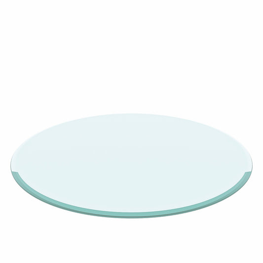 30" Round Tempered Glass Table Top Clear Glass 2 / 5" Thick Beveled Polished Edge - Transparent Home Essentials