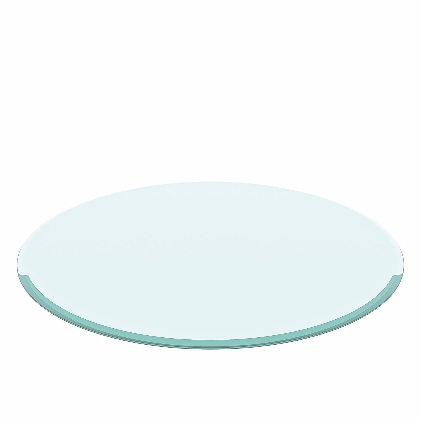 30" Round Tempered Glass Table Top Clear Glass 2 / 5" Thick Beveled Polished Edge - Transparent