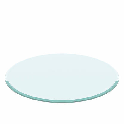 30" Round Tempered Glass Table Top Clear Glass 2 / 5" Thick Beveled Polished Edge - Transparent