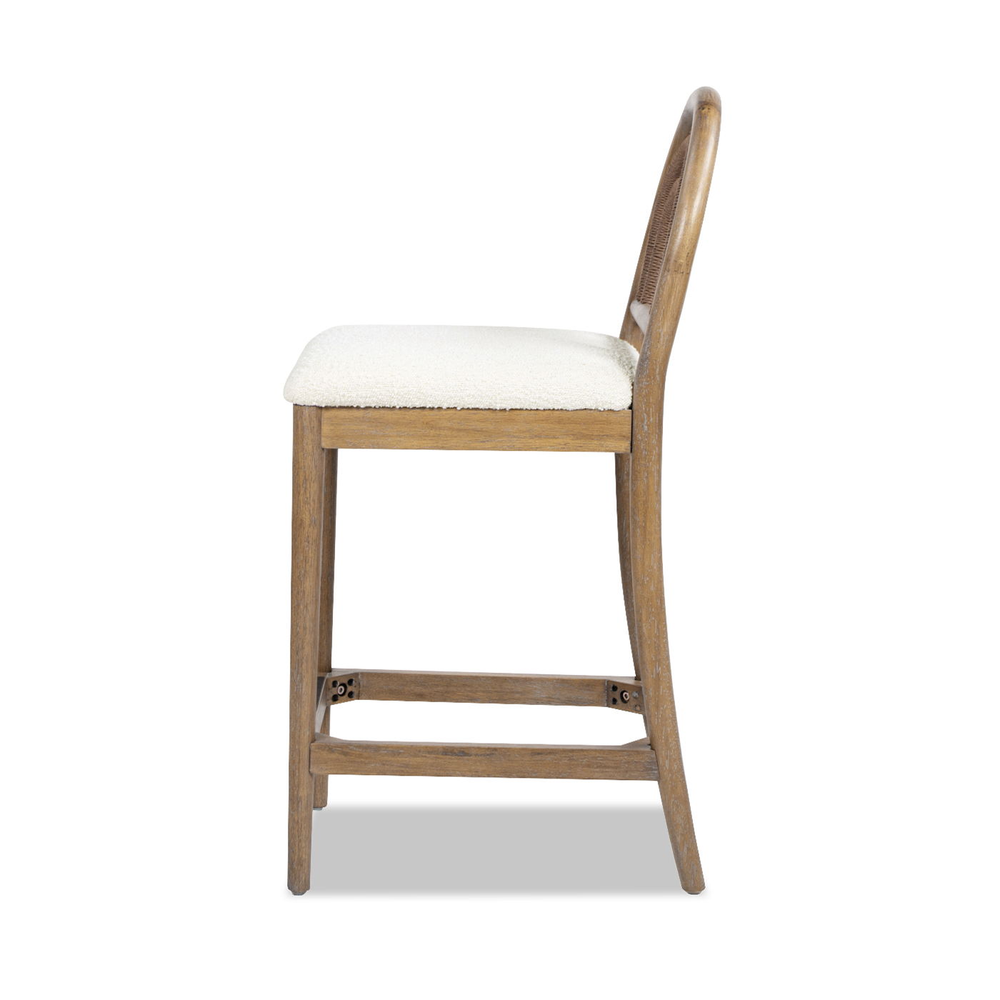 Leon - Arched Back & Upholstered Counter Stool (Set of 2) - Ivory White Jennifer Taylor Home