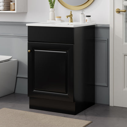 Bathroom Vanity With Sink, Cabinet With Adjustable Shelf Noble House