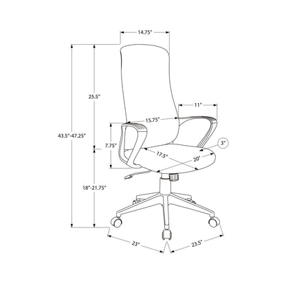 Office Chair With Adjustable Height, Armrests, Swivel - Black 8th Street