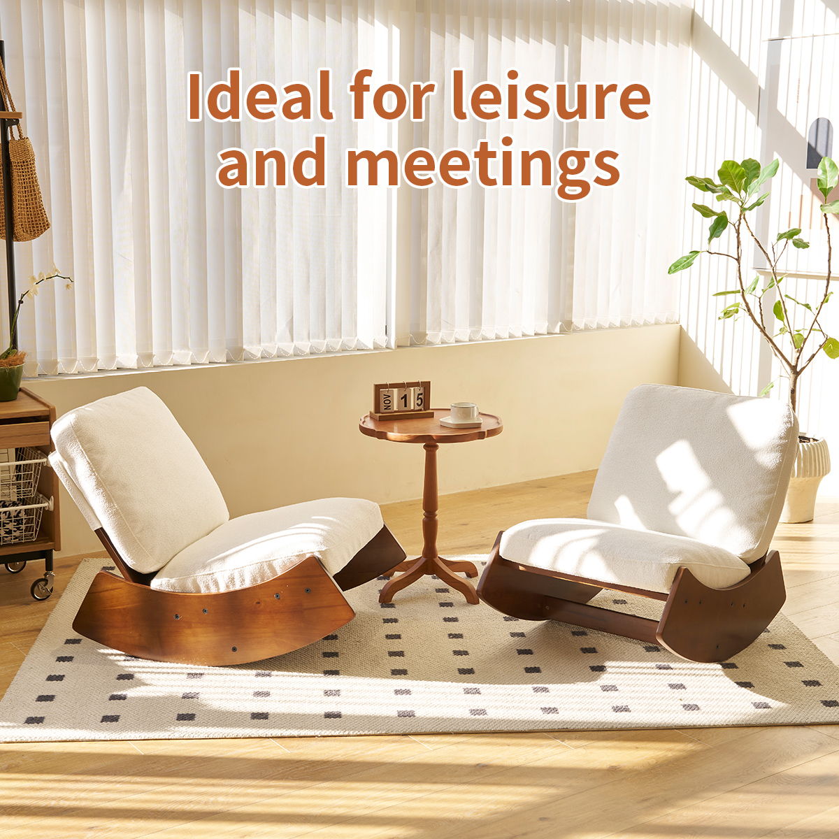 Comfortable High-Quality Upholstery Glider Rocking Chair Home Essentials