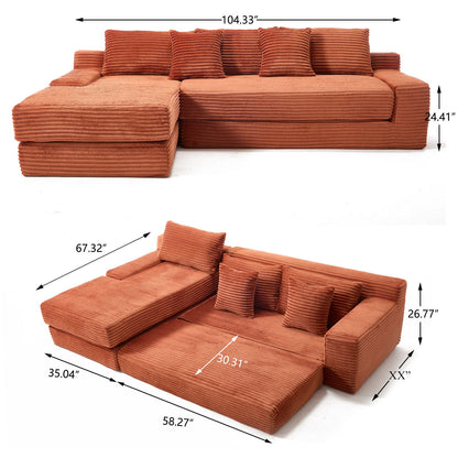 Modern L - Shaped Sectional Couch With Memory Foam Home Essentials