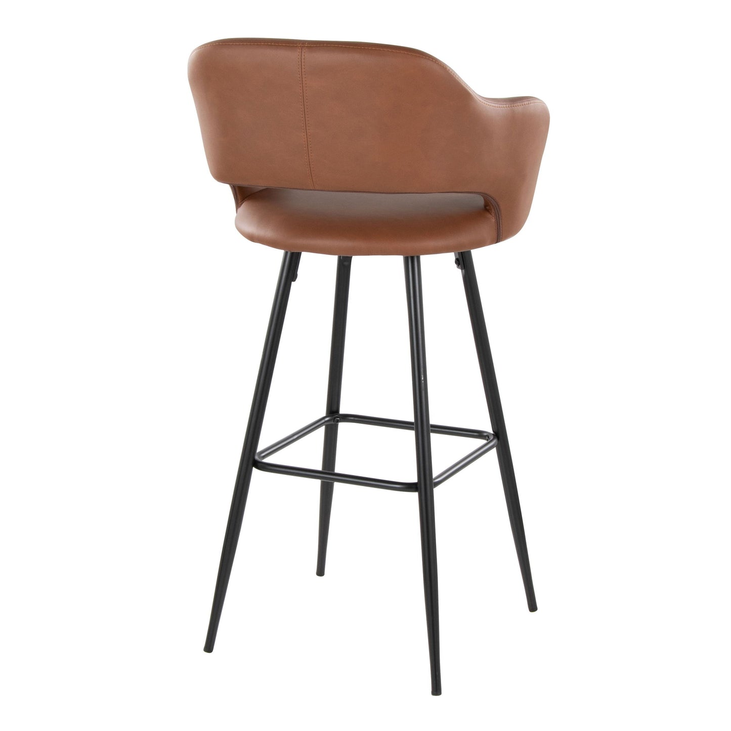 Margarite - Contemporary Fixed Height BarStool With Square Footrest (Set of 2) Lumi Source