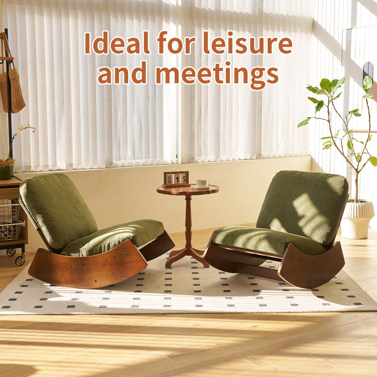 Comfortable High-Quality Upholstery Glider Rocking Chair Home Essentials
