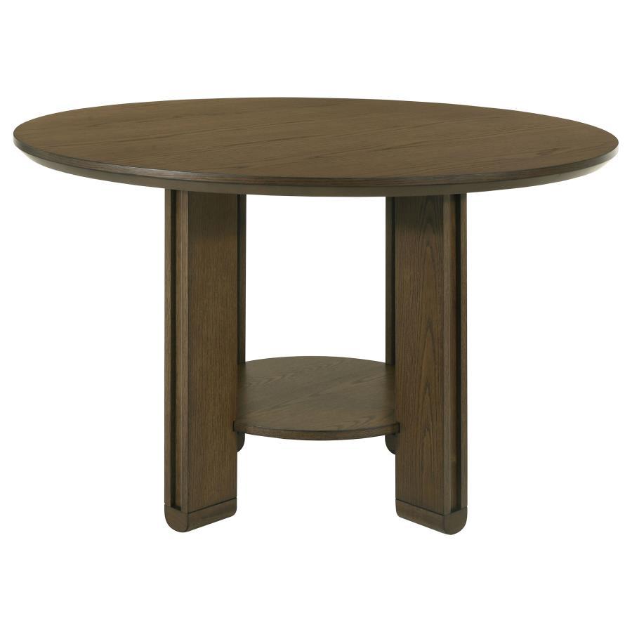 Ottowa - Round Wood Dining Table With Shelf - Brown Coaster Fine Furniture