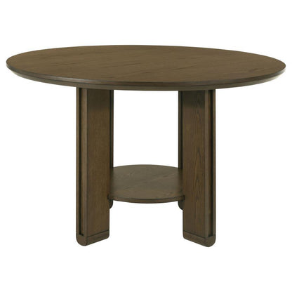 Ottowa - Round Wood Dining Table With Shelf - Brown Coaster Fine Furniture