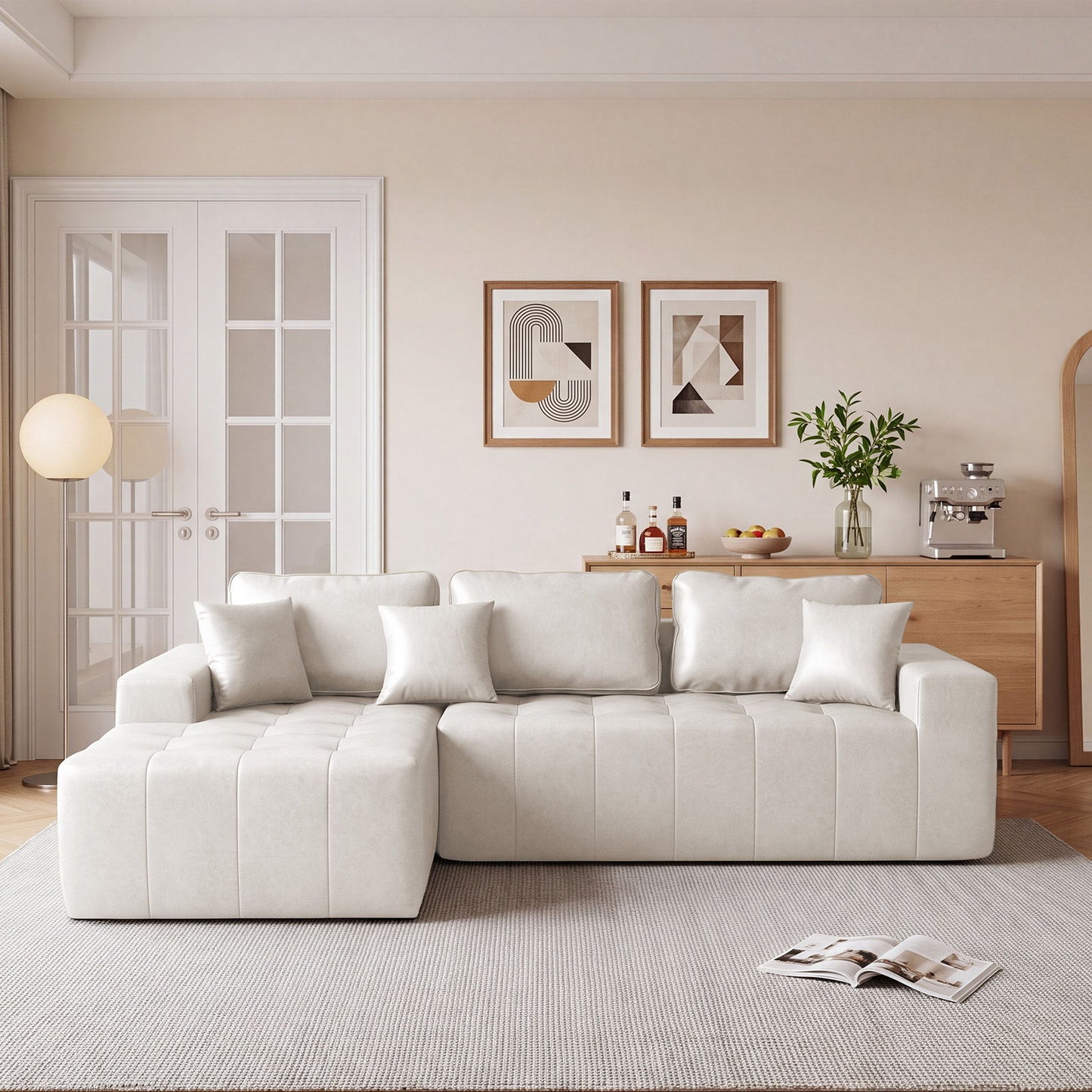 L - Shaped Corner Chaise Sofa Bed Home Essentials