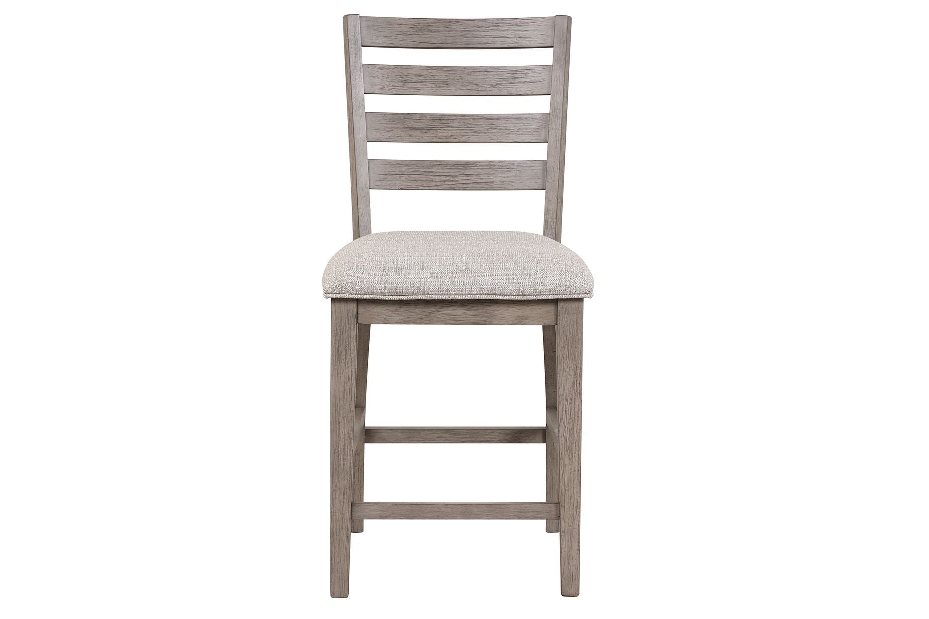 Counter Side Dining Stool With Ladder Back (Set of 2) - Gray Bernards Furniture