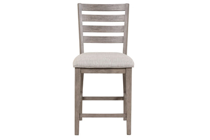 Counter Side Dining Stool With Ladder Back (Set of 2) - Gray Bernards Furniture