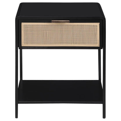 Amherst - 1-Drawer Radio Weave Rattan Metal Side Table Coaster Fine Furniture